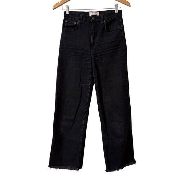 Reformation Size 26 Black Wash Jeans Slim Straight High Rise Ankle - Picture 1 of 10